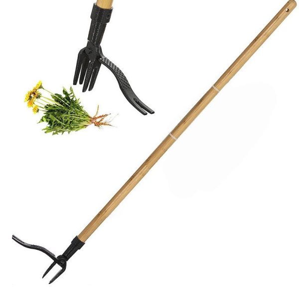 Stand Up Weed Puller Wooden handle